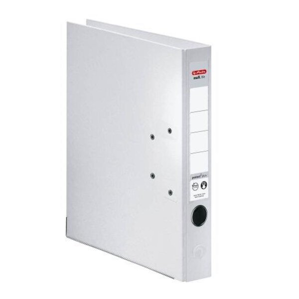 Classeur à levier maX.file Protect Plus Polypro Int / Ext Dos de 50 mm Blanc HERLITZ