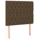 vidaXL Tête de lit à LED Marron foncé 90x7x118/128 cm Tissu