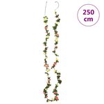vidaXL Guirlandes de fleurs de Noël 6 Pièces rouge vif 250 cm