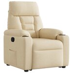 vidaXL Fauteuil inclinable Crème Tissu