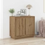 vidaXL Buffet en Chêne Artisan chêne artisanal 80 x 34 x 75 cm