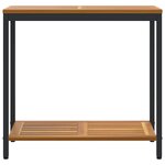 vidaXL Table de jardin avec stockage Naturel et noir 80 x 35 x 75 cm