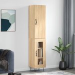 vidaXL Buffet haut Chêne sonoma 34 5x34x180 cm Bois d'ingénierie