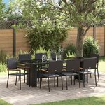 vidaXL Ensemble de salle à manger pour jardin 9 Pièces Noir Poly rotin