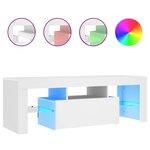 vidaXL Meuble TV avec lumières LED Blanc 120x35x40 cm