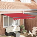 vidaXL Auvent Rétractable Rouge 350x250 cm tissu