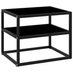 vidaXL Table console Noir 50x40x40 cm Verre trempé