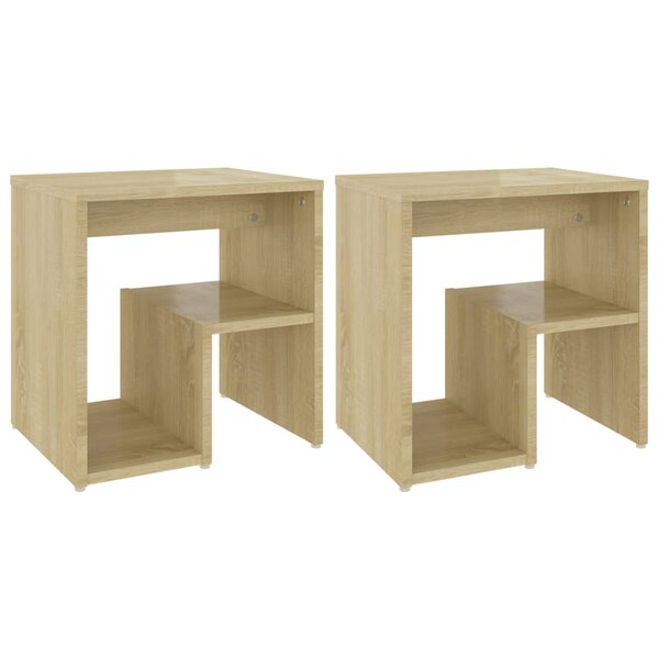 vidaXL Tables de chevet 2Pièces chêne sonoma 40x30x40cm bois d'ingénierie