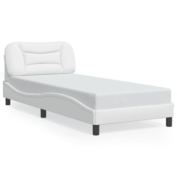 vidaXL Cadre de lit sans matelas Hvar blanc 90x190 cm similicuir