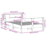 vidaXL Lit bibliothèque sans matelas cire marron 140x190 cm pin massif
