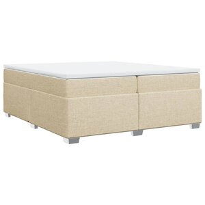 vidaXL Sommier à lattes de lit avec matelas Crème 200x200 cm Tissu