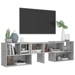 vidaXL Meuble TV Gris béton 149x30x52 cm Aggloméré