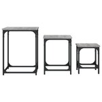 vidaXL Tables basses gigognes 3 Pièces sonoma gris bois d'ingénierie