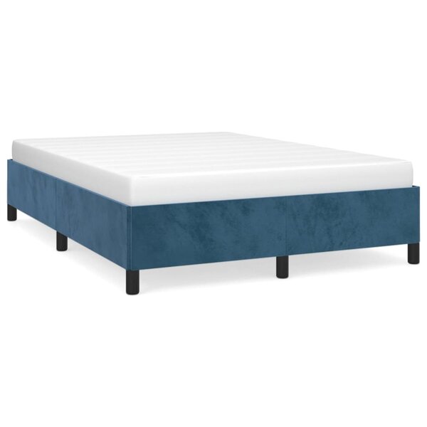 vidaXL Cadre de lit Bleu foncé 140x190 cm Velours