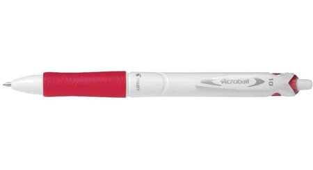Stylo bille rétractable Grip ACROBALL PURE WHITE 1.0 Trait 0,4 mm Rouge PILOT