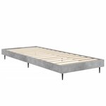 vidaXL Cadre de lit gris béton 75x190 cm bois d'ingénierie