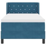 vidaXL Lit Box Spring avec Matelas Bleu Foncé 100x200 cm Velours