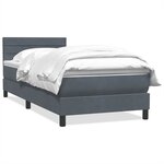 vidaXL Sommier à lattes de lit et matelas gris foncé 80x220 cm velours