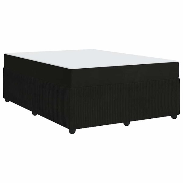 vidaXL Cadre de lit avec matelas Noir 160 x 200 cm Velours