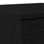 vidaXL Buffet en chêne noir avec tiroir Chêne noir 30 x 30 x 70 cm