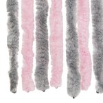 vidaXL Rideau anti-mouches gris argenté et rose 100x230 cm chenille