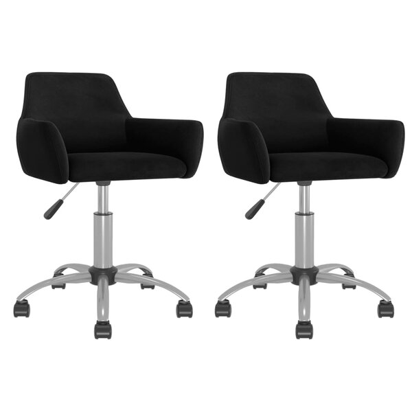 vidaXL Chaises pivotantes à manger lot de 2 Noir Velours