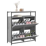 vidaXL Armoire à chaussures 4 tiroirs rabattables sonoma gris