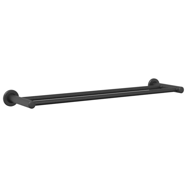 vidaXL Porte-serviettes Noir 61 x 14.5 x 5 cm Acier inoxydable