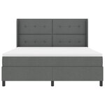 Lit à sommier tapissier avec matelas gris foncé 180x200 cm en tissu