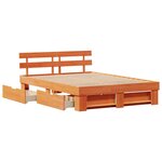 vidaXL Cadre de lit Marron cire 160 x 200 cm Bois massif en pin