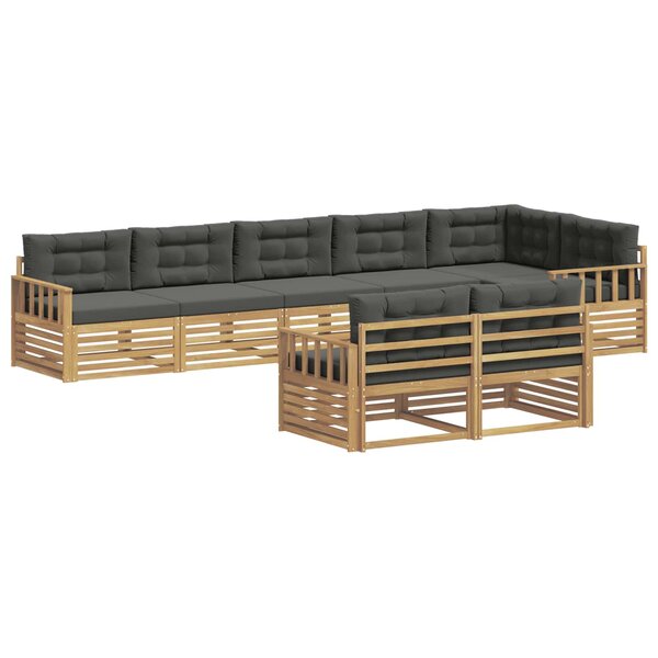 vidaXL Ensemble de canapés d'extérieur 8 pc Blanc et anthracite