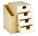 Organiseur de bureau en bois 4 tiroirs 15 x 15 5 x 12 5 cm