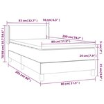 vidaXL Sommier à lattes de lit avec matelas Gris clair 80x200 cm Tissu