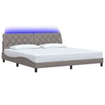 vidaXL Cadre de lit avec LED sans matelas taupe 200x200 cm tissu