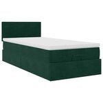 vidaXL Lit ottoman avec matelas et LED Vert foncé 80x200cm velours