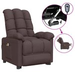 vidaXL Fauteuil électrique de massage Marron foncé Tissu