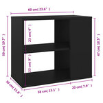 vidaXL Armoire latérale Noir 60x30x50 cm Bois d’ingénierie