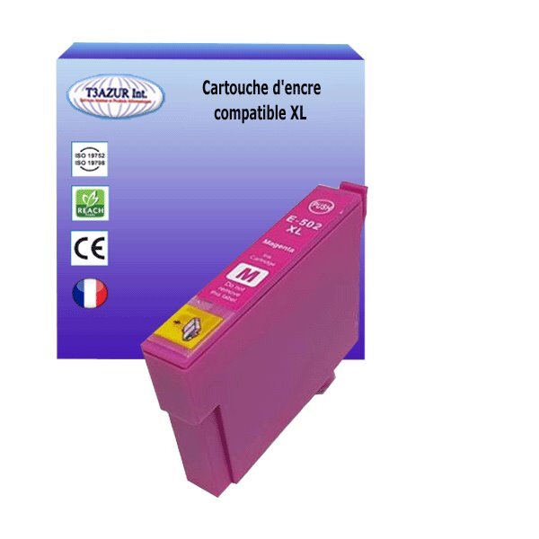 Cartouche compatible avec  epson 502xl (c13t02w44010/c13t02v44010) magenta - t3azur