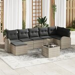 vidaXL Ensemble de Canapés de Jardin 8 pièces avec Coussins Gris Rotin Synthétique