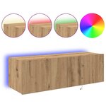 vidaXL Meuble TV mural Montage mural chêne artisanal 100 x 35 x 31 cm
