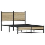 vidaXL Cadre de lit en métal sans matelas chêne sonoma 120x200 cm