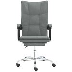 Chaise fauteuil siège pivotante de inclinable de bureau informatique étude foncé tissu gris 02_0024244