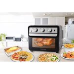 TKG AFO 2000 - Mini-four et friteuse à air chaud combiné - 22L - 1700W - Chauffe en voûte, sole ou combinée - 90-230° C - Noir