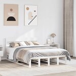 vidaXL Cadre de lit sans matelas blanc 140x190 cm bois de pin massif