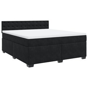 vidaXL Sommier à lattes de lit avec matelas Noir 180x200 cm Velours