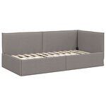 vidaXL Cadre de lit d'angle Taupe 100 cm x 200 cm tissu