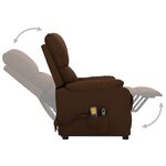 vidaXL Fauteuil de massage Marron foncé Tissu