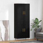 vidaXL Haut Armoire Chêne noir 69 5 x 34 x 180 cm Bois d'ingénierie