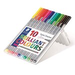 Fineliner triplus brilliant colours  étui de 10 staedtler