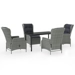 vidaXL Ensemble à manger de jardin 5 Pièces Gris clair